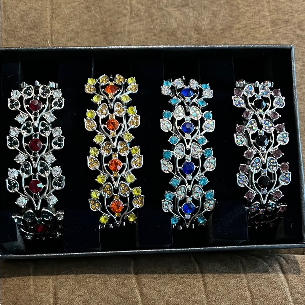 Danbury Mint Red and Orange Filigree Bracelet